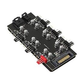 12v 4pin Pwm And 5v 3pin Argb With Sata 15pin Power 2-in-1 Hub 6 Way Sync Cpu Cool