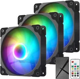 Vt-fan-argb120-wt-3pack 3 Pack 120mm Argb Led Computer Case Fan For Pc Cpu Cooling Addressable Rgb White