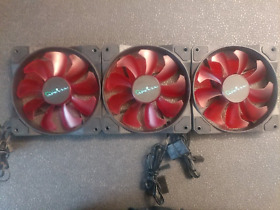 Co312l-rd 3 Pack Apevia Cosmos 120mm Red Led Ultra Silent Case Fan With 16 Leds