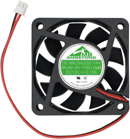 6015 60mm By 15mm 12v Dc 0.10a Ball Bearing Brushless Cooling Fan