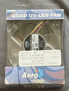 Aerocool 841269042055 Silverblade Ii 80mm Case Fan Silver Blades And Blue Led Nos Free Shipn