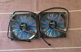 Aerocool 841269042932 2 Pack Shark 140mm Blue Edition Case Fan Leds Lights Up