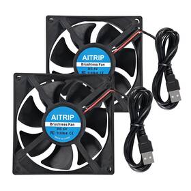 8025 Aitrip 701715499652 2pcs 80mm Usb Fan 5v Brushless 80x25mm For Cooling Diy Pc Computer Case