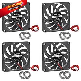 8010 Alinan 687117739407 4pcs 80mm X 10mm 5v Dual Ball Bearings Brushless Fan 2pin Dc