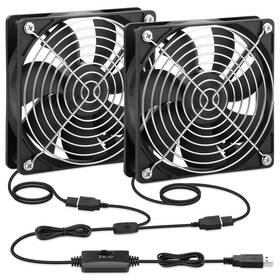 12025x2s-usb Amrunje 2 Packs 120mm Usb Cooling Fans With Speed Controller For Pc Xbox Router Strong