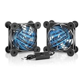 Anext Quiet Dual 80mm Computer Fan Case For Receiver Dvr Playstation