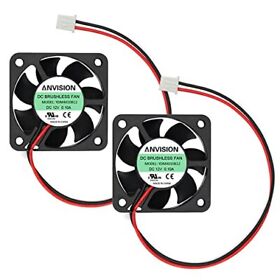 Anvision 2-pack 40mm X 10mm Dc 12v Brushless Cooling Fan Dual Ball Bearing Ydm