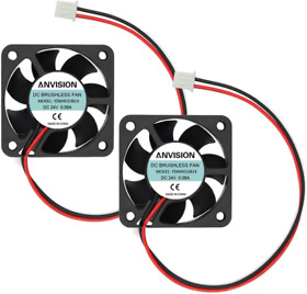 Anvision 2-pack Dc 24v 40mm X 10mm Brushless Cooling Fan