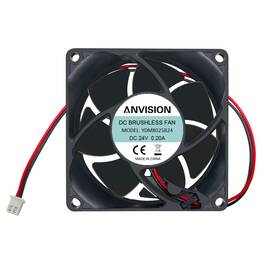 Av-ydm8025b24-1 Anvision 80mm X 25mm Dc 24v Brushless Cooling Fan Dual Ball Bearing 2 Pin Computer
