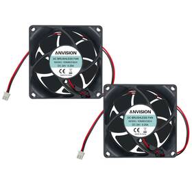 Av-ydm8025b24-2 Anvision Inc 2-pack 80mm X 25mm Dc 24v Brushless Cooling Fan Dual Ball Bearing