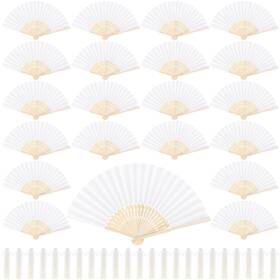 Aod2673 Aodaer 72 Pieces Silk Folding Fans With Fabric Sleeve Bamboo Folded Hand