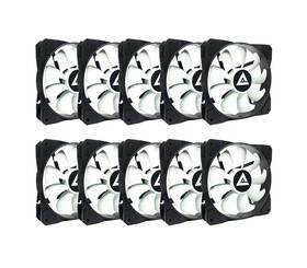 1012s-wb Apevia 120mm Black White Silent Case Fan 10-pk 4pin Molex 3pin For Pc Cooling