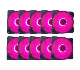 Apevia 837344006371 Cosmos 120mm Pink Led Ultra Silent Case Fan 10 Pk X 25mm 1350 Rp