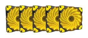 Af512l-syl Apevia 120mm Yellow Led Ultra Silent Case Fan 5-pk 15 Leds
