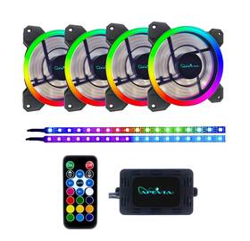 St4p2-rgb Apevia St4p2rgb Spectra 120mm Silent Dual Ring Rgb Color Changing Led Fan With Remote C
