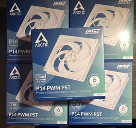 Acfan00221a Arctic Lot Of 5 P14 Pwm Pst Pressure-optimised 140 Mm Fan With
