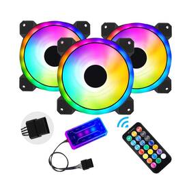 Aurtec 190372748225 3 Pack Rgb Case Fans 120mm Ultra-quiet Chassis Cooling Equiped Wit