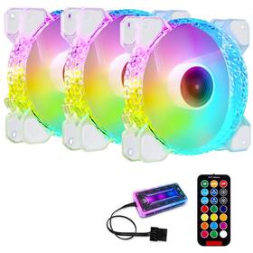 Aurtec 190372748256 3 Pack Rgb Case Fans 120mm Ultra-quiet Chassis Cooling Equiped With