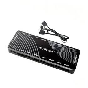 Auyihomu Ww663 Argb And Pwm Fan Hub Controller 8 Ports Case Fanshub Sata Power Input