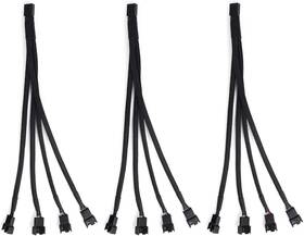 1-to-4 Aypzuke 733257825118 3-pack Pwm Fan Splitter Cable For Pc Cooling Fans 4-pin And 3-pin