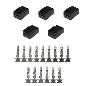 3ppcfck-f-5 Bairong 5pcs Female 3-pin Pc Fan Connector Kit 3 Pin 3pin Pwm Power S