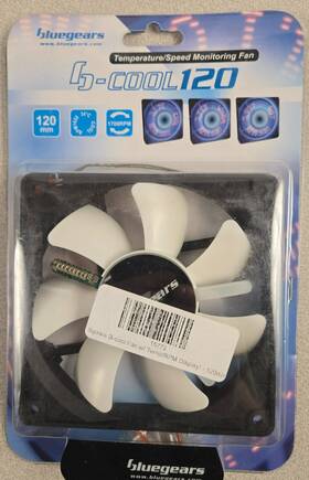 B-cool120 Bluegears 853704001121 120mm Case Fan - Built-in Led Temp And Rpm Display Blue/red