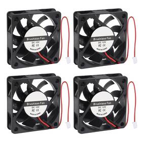 6010 Branded 445042536552 4pcs Dc 12v Fan 60x60x10mm Brushless Cooling Quiet 60mm 2pin Comput