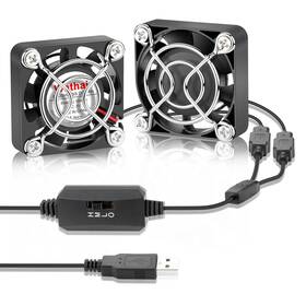 Branded01 313045662653 2 Pack 40mm X 10mm Mini Usb Fan With Speed Control 5v Small Computer Fans