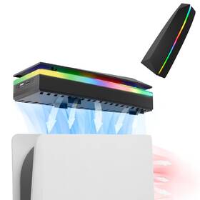 Branded01 313092755759 Dustproof Ps5 Cooling Fan With 7 Modes Rgb Light Low Noise Cooler Black
