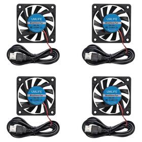 6010 Branded01 744759947109 60mm Fan 4-pack 5volt 0.18a Usb 60x60x10mm Brushless Dc Computer Cpu Heat