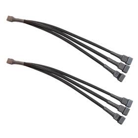 Fansplitter5 Buyminers.ca 2 Pack Pc Fan Splitter Extension Cable 1 To 3 Pwm And 4 Pin 10.5 Inch