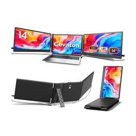 T2-pro Cevaton Laptop Screen Extender 14 Inch Fhd 1080p Triple Portable Monitor Plug And Play Sc
