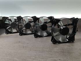 8001200 Cooler Master Lot Of 4 120mm Black 800-1200 Rpm 12v 0.16a 3-pin Case Cooling Fan