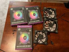 Mfl-b4dn-16np2-r2 Cooler Master Masterfan Mf140 X 2 And Mf120 Halo Duo Ring Argb. 3 Fans In All