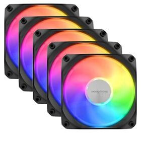 Corpuwn 5 Pack 120mm Argb Case Fans Silent High Airflow 4-pin Pwm Fan