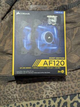 17214400 Corsair Af120 Led Blue Quiet Edition 120mm Fan 2-pack