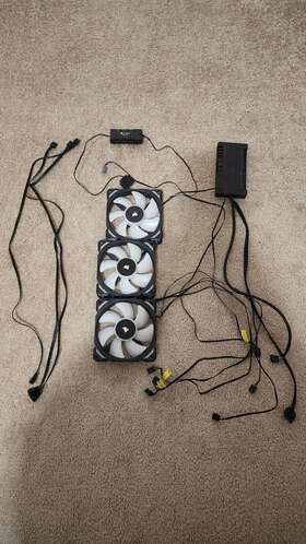 31-004896 Corsair 3x Ml120 Pro Rgb Led 120mm Commander Hub Fan Extenders