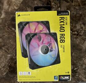 41-016487-ab-1 Corsair Rx140 Rgb 140mm Magnetic Dome Case Fan 2-pack Icue Link Black/white
