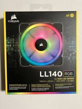 Ll140 Corsair 843591032445 Black Ll Rgb Led Series 4-pin 1300rpm Case Fan - 25 Dba