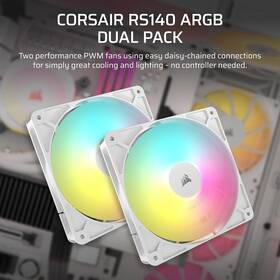 Co-9050182-ww Corsair Rs140 Argb 140mm Pwm Fan Low Noise - Dual Pack White New Dmg Box