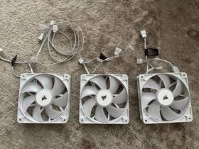 Co-9050193-ww Corsair Rs120 Pwm 120mm Fans White Removed From Case Build Brand New