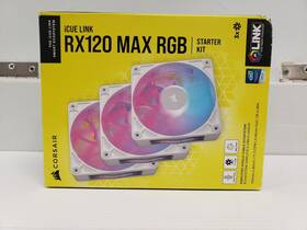 Co-9051038-ww Corsair Icue Link Rx120 Max Rgb 120mm Pwm Thick Fans - Starter Kit White New