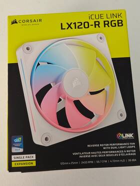 Co-9051053-ww Corsair Icue Link Lx120-r Rgb 120mm Pwm Reverse Fan Expansion - White