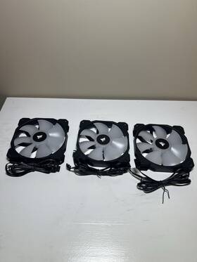 Rw60051 Corsair 4-pin 12v Case Fan Set Black White Plastic Computer Cooling