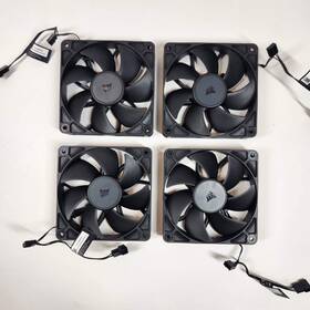 Rwf0115 Corsair Lot Of 4 Rs120 Black 120mm Pwm Fans For Pc