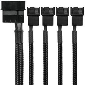 Crj Electronics 720355064082 4-pin Molex To 4 Pc Fan Power Adapter Cable - 12-inch 30cm Black Sleev
