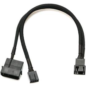 Crj Electronics 850028770108 10 Inch 4-pin Molex High Power Pc Fan Adapter Cable Black Sleeved 12v