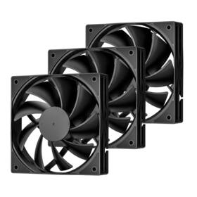 Darkrock 744110269413 3-pack 120mm Black Computer Case Fans High Performance Cooling Low Nois