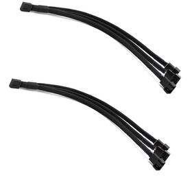 1-to-3 Dcnetwork 763079561055 2-pack 12 Inch 3-way 4-pin Pwm Fan Splitter Cable Pc Extension Cord