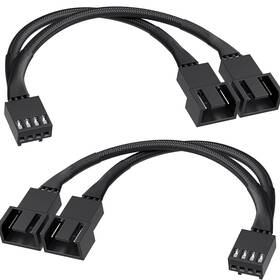 Dcnetwork 763079561062 2-pack 3 Way 4 Pin Pwm Fan Splitter Cable 12 Inches Pc 1 To Co